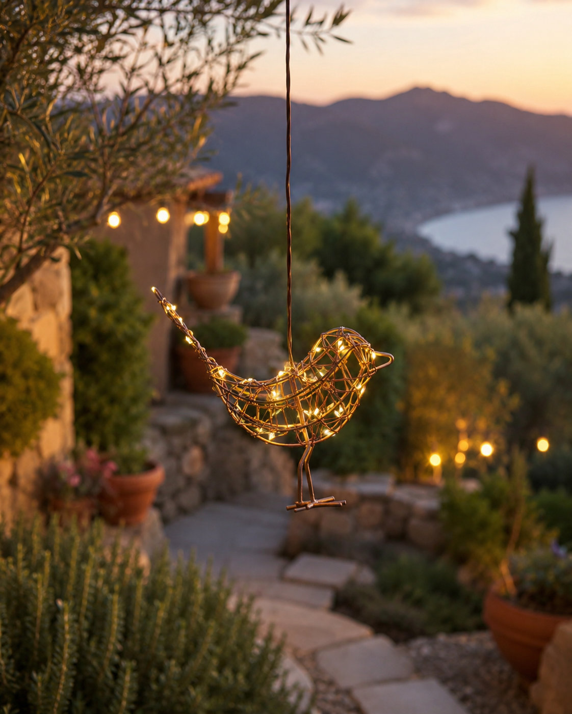 Κρεμαστό  Πουλάκι Robin με 20 LED