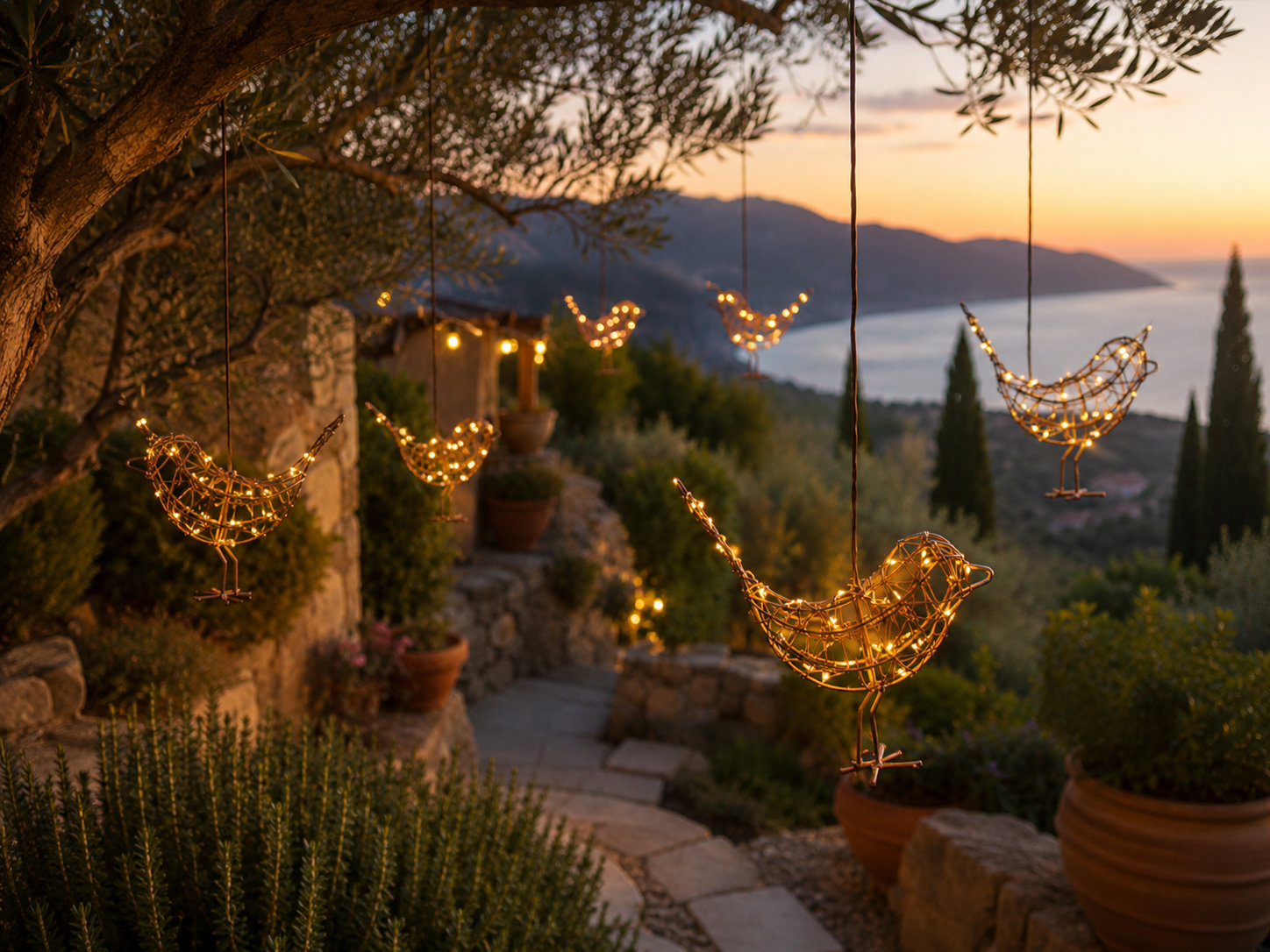 Κρεμαστό  Πουλάκι Robin με 20 LED